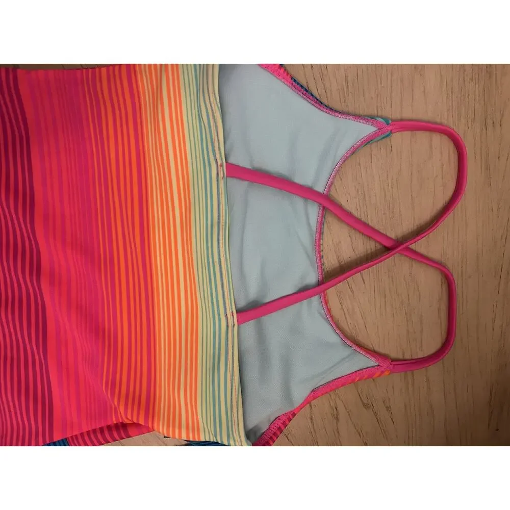 Girls Swimsuit Bright Multicolor Tassels Fringe Retro Fairy Size M Plus